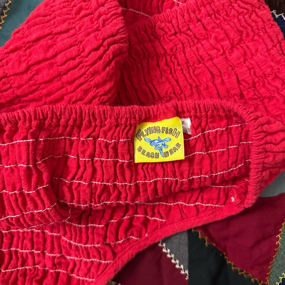 Vibrant Red Shirred Halter Top - Picture 4 of 5